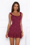Little Sultry Lace Mini Dress Plum