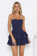 Memory Of Love Strapless Mini Dress Navy
